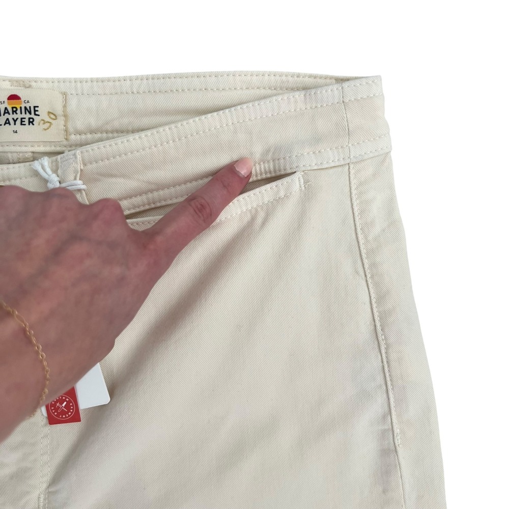NWT Marine Layer Bridget Wide Leg Crop Pants in Papyrus Cream SZ 14 Coastal - Picture 10 of 14